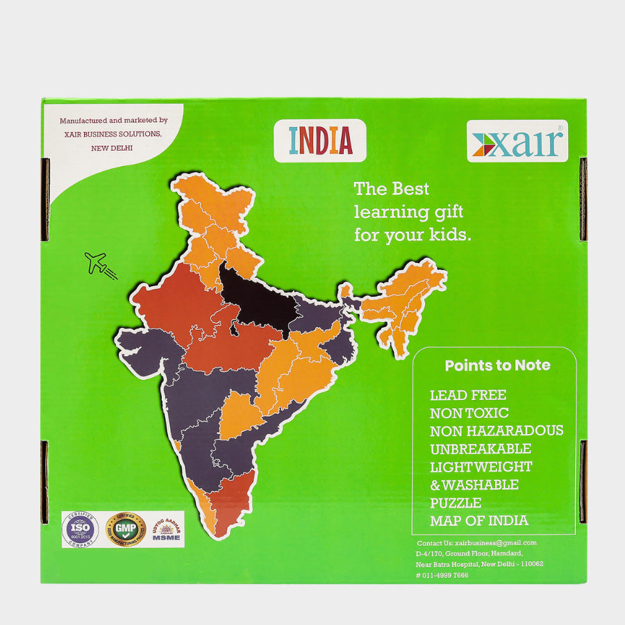 India Puzzle Map with Flags