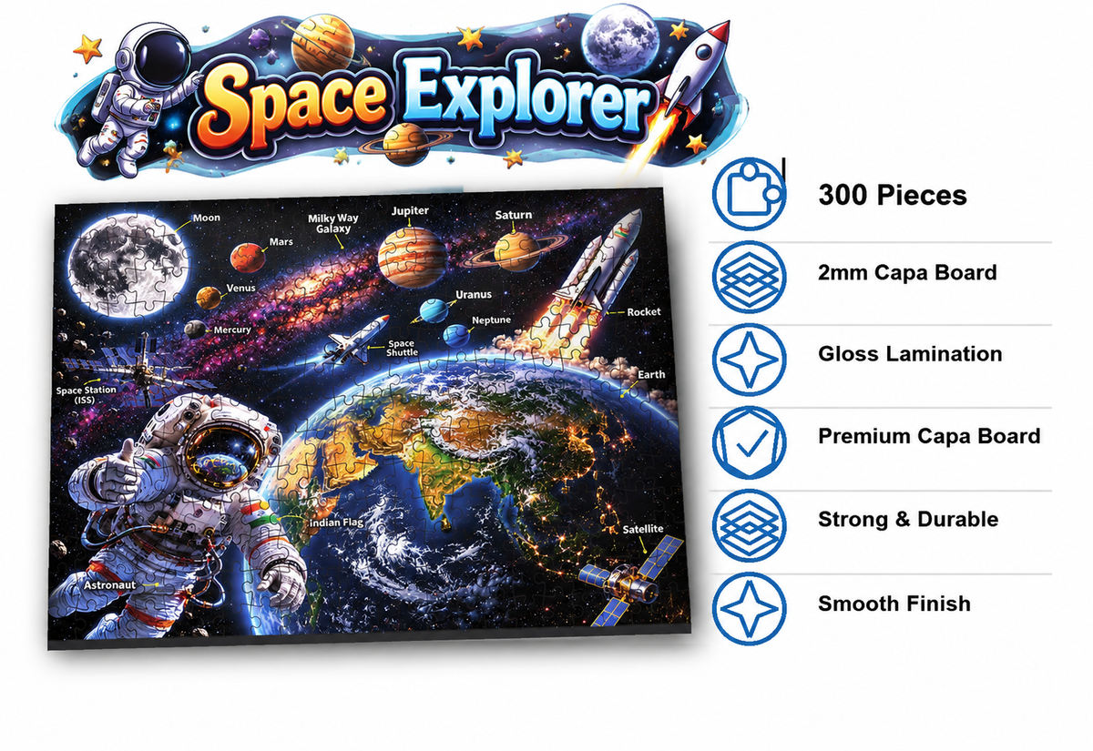 Space Explorer Jigsaw Puzzle for Kids – 150 & 300 Pieces
