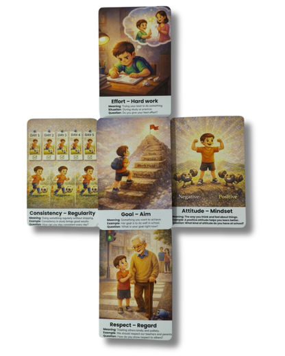 Moral Values Flash Cards for Kids