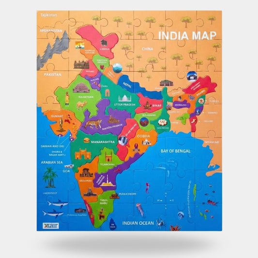 India Map Puzzle for Kids With Flash Cards