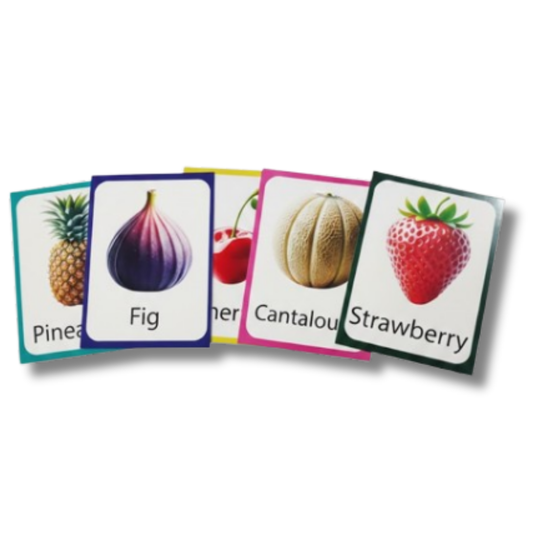 Fruits Names Learning Flash Cards for Kids – Educational Cards with Bright Images