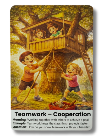 Moral Values Flash Cards for Kids