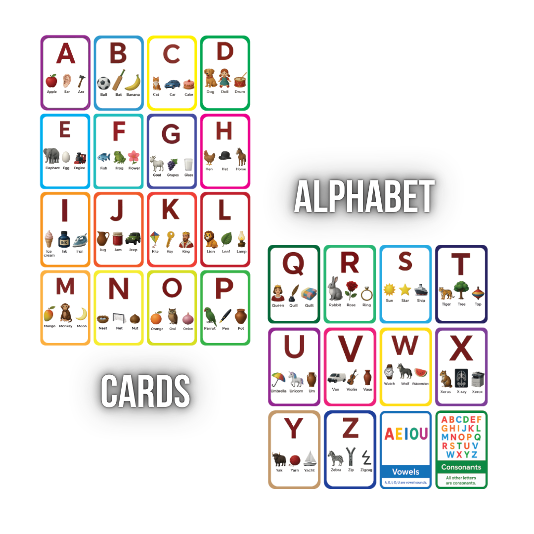 Alphabet Learning Flash Cards for Kids – Early Concepts, Bright Images & Easy Learning