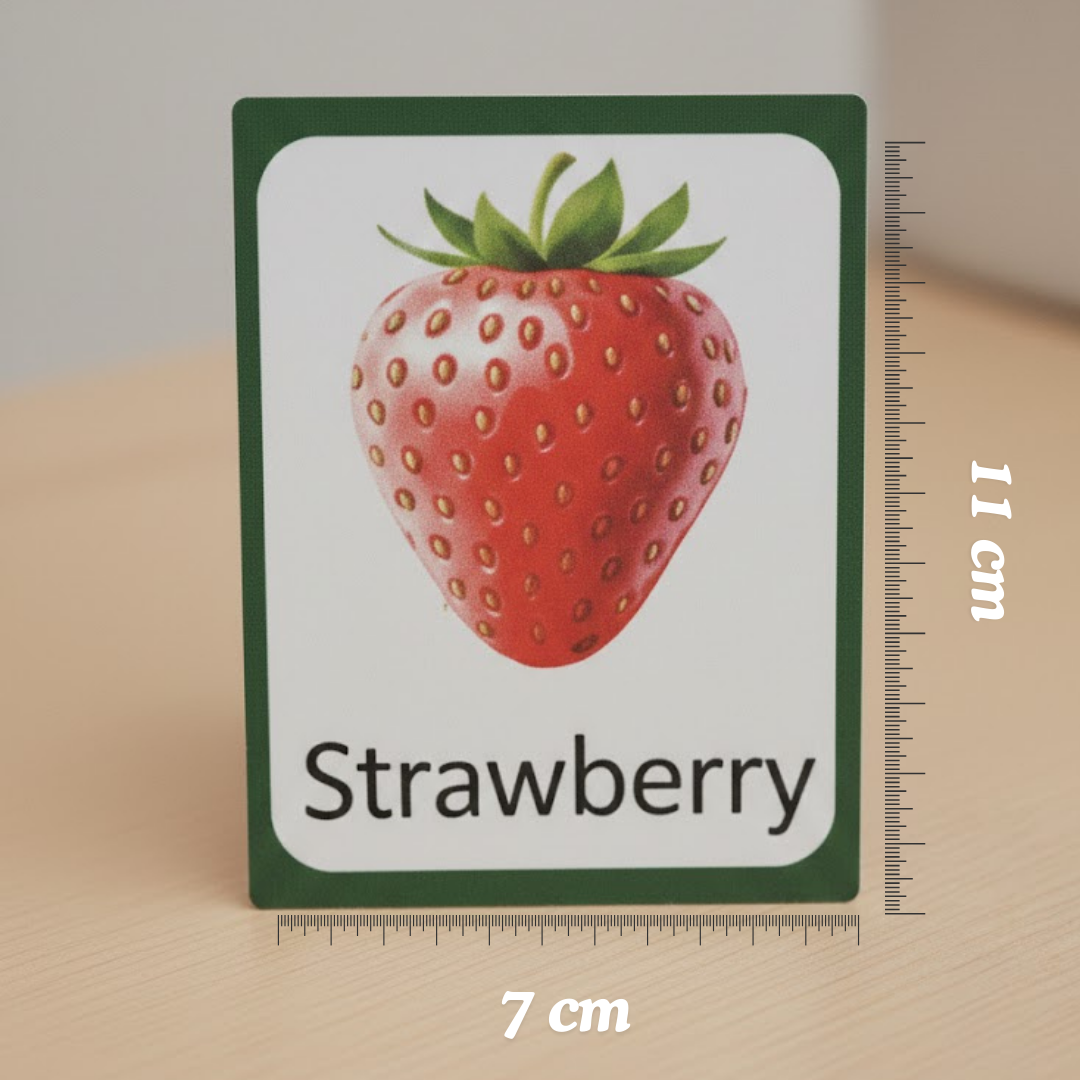 Fruits Names Learning Flash Cards for Kids – Educational Cards with Bright Images