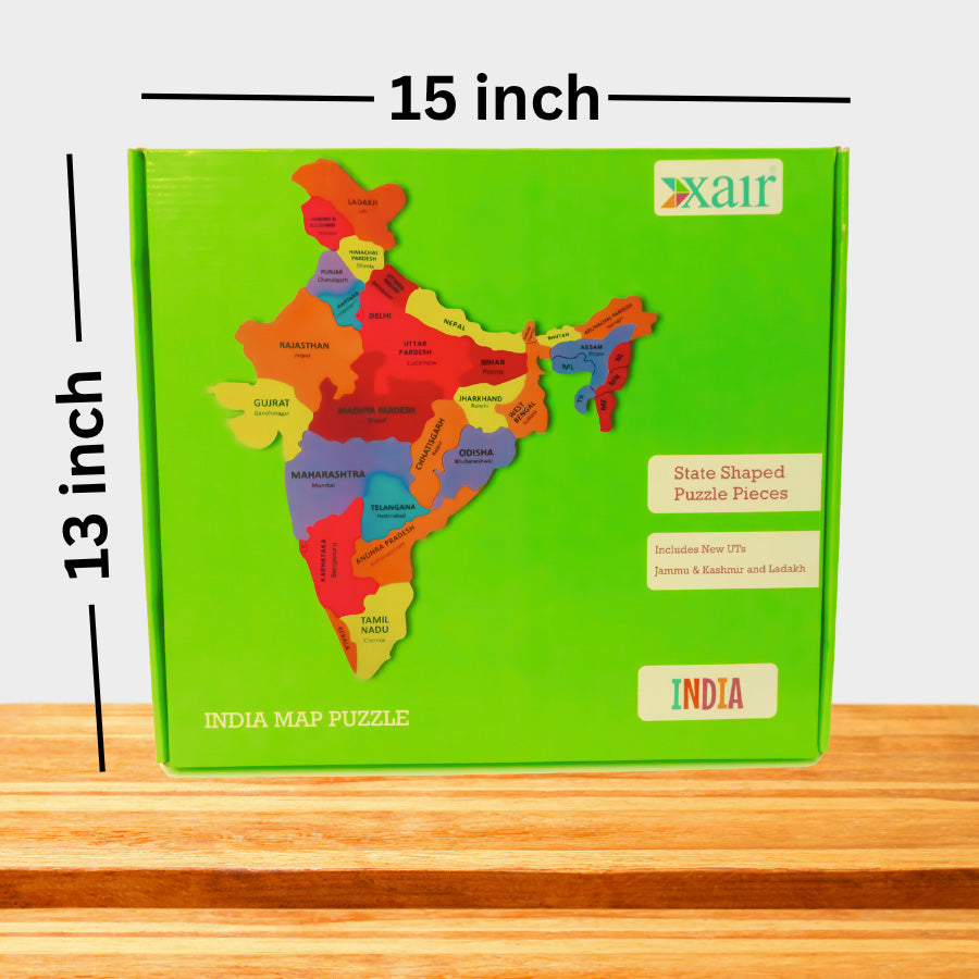 India Puzzle Map with Flash Cards – Educational Learning Toy for Kids