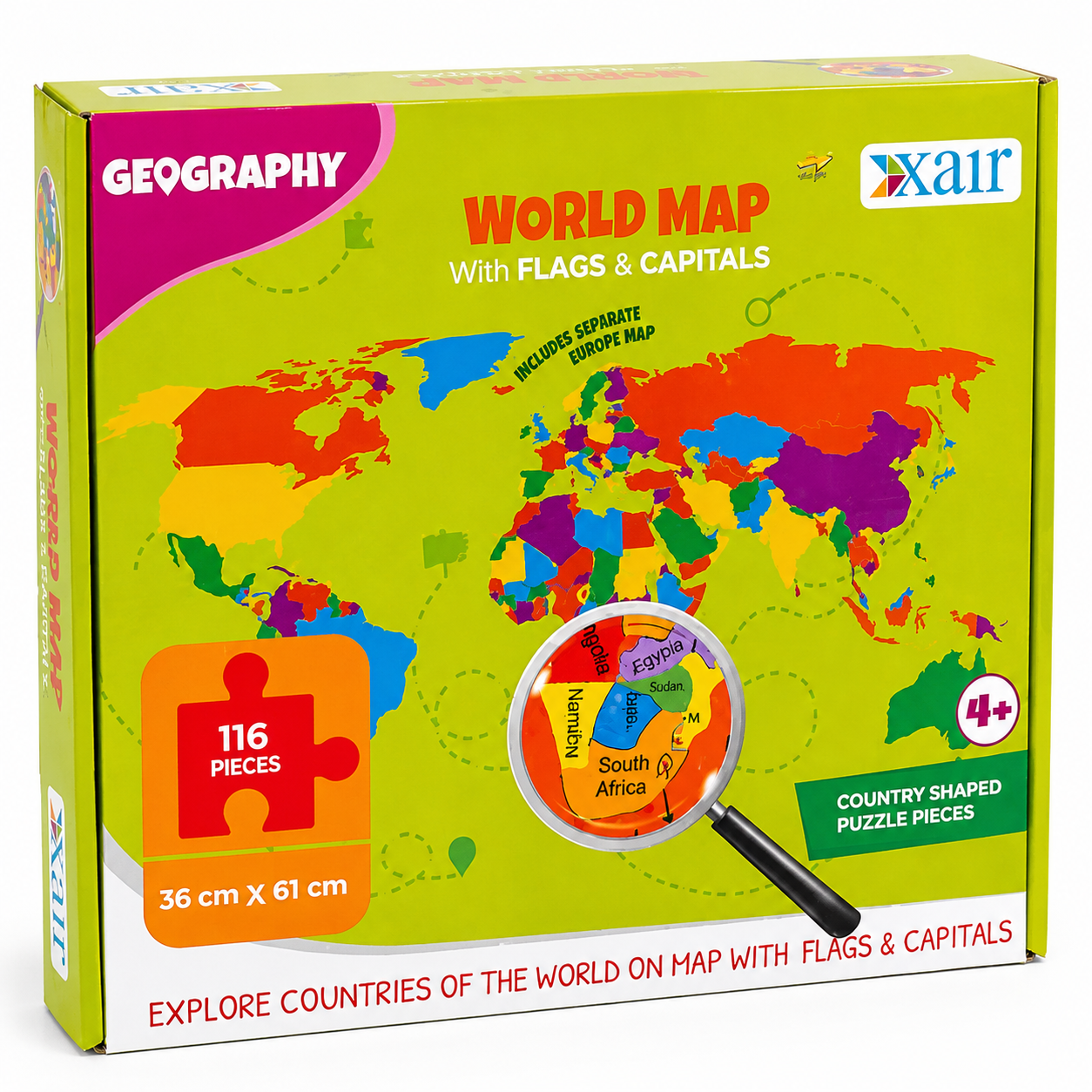 XAIR Business EVA Map Puzzle Combo – World Map, India Map & Europe Map Educational Learning Puzzle for Kids