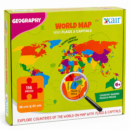 XAIR Business EVA Map Puzzle Combo – World Map, India Map & Europe Map Educational Learning Puzzle for Kids