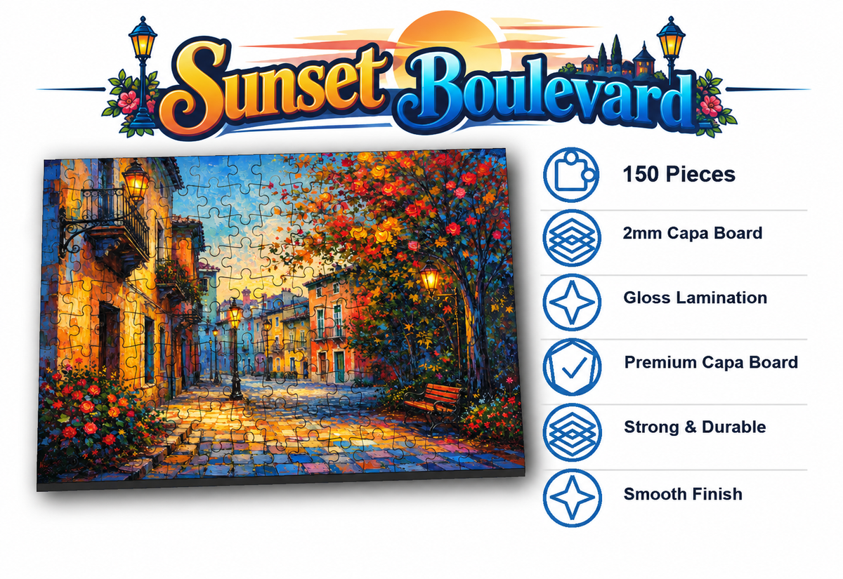 Sunset Boulevard Jigsaw Puzzle for Kids – 150 & 300 Pieces
