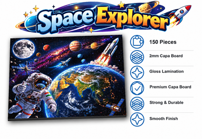Space Explorer jigsaw puzzle for kids - product features and size details