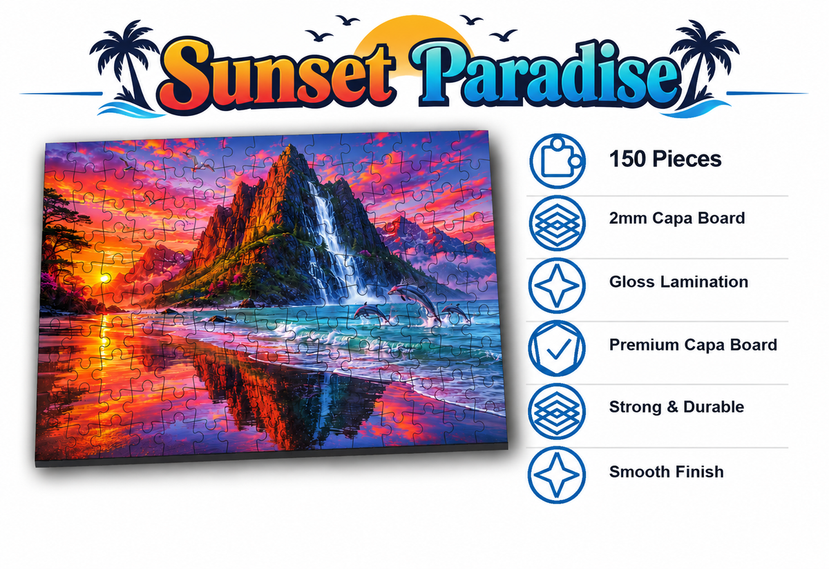Sunset Paradise Jigsaw Puzzle for Kids – 150 & 300 Pieces
