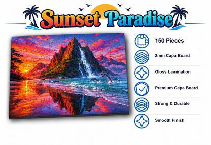 Sunset Paradise Jigsaw Puzzle for Kids – 150 & 300 Pieces