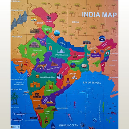 India Map Educational Puzzle for Kids – Learn States, Capitals, Geography with Colorful Jigsaw Puzzle Toy
