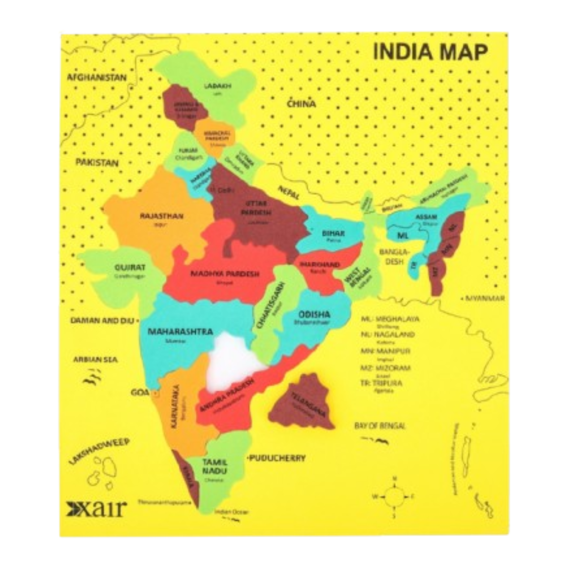 Kids Indian map puzzle XAIR BUSINESSS SOLUTIONS 