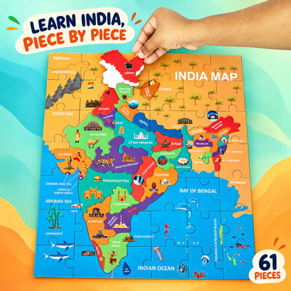 Cardboard India Map Puzzle for Kids