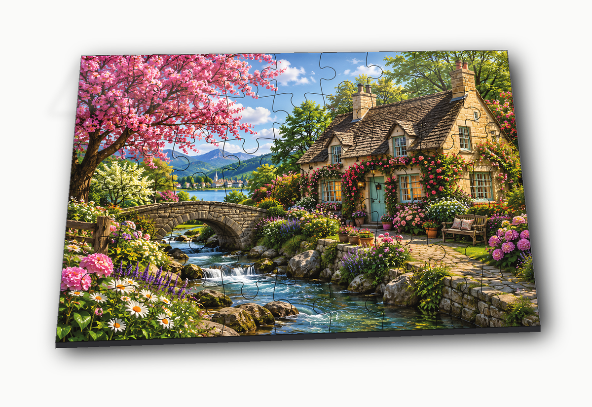 Blooming Cottage 54-Piece Jigsaw Puzzle for Kids