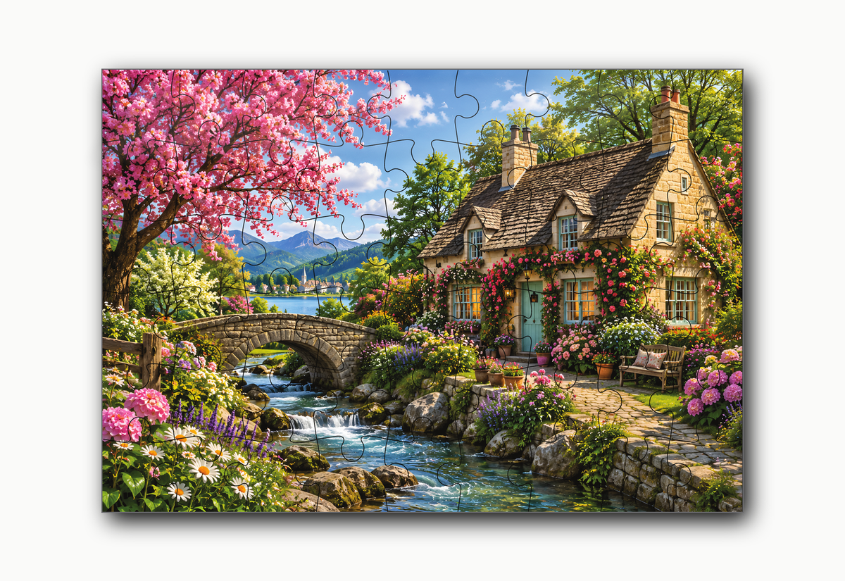 Blooming Cottage 54-Piece Jigsaw Puzzle for Kids