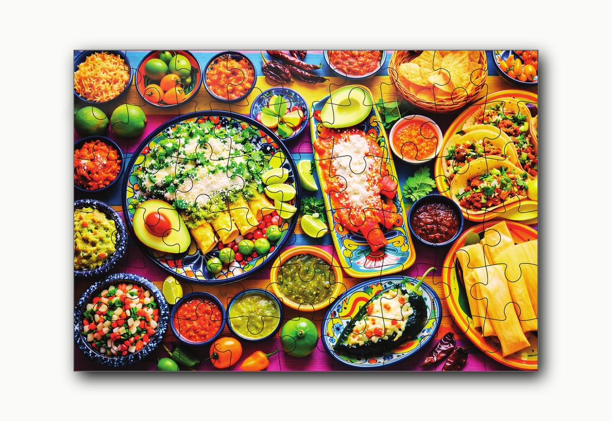 Tasty Treat 54-Piece Mexican Food Jigsaw Puzzle for Kids