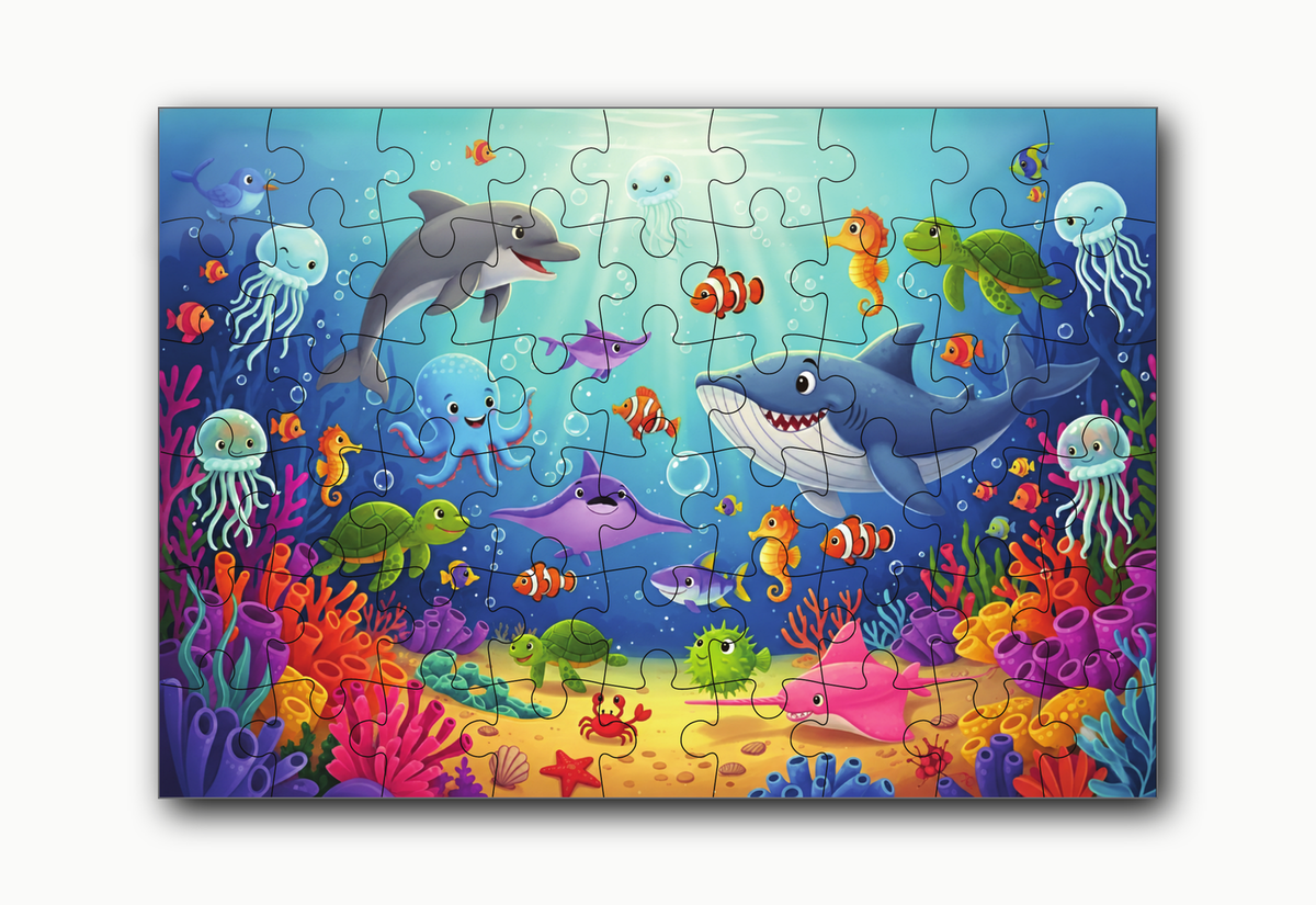 Sea Animals 54-Piece Jigsaw Puzzle for Kids