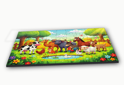 Domestic Animals 54-Piece Jigsaw Puzzle for Kids