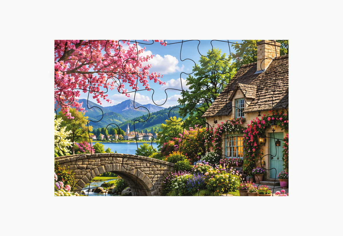 Blooming Cottage 54-Piece Jigsaw Puzzle for Kids