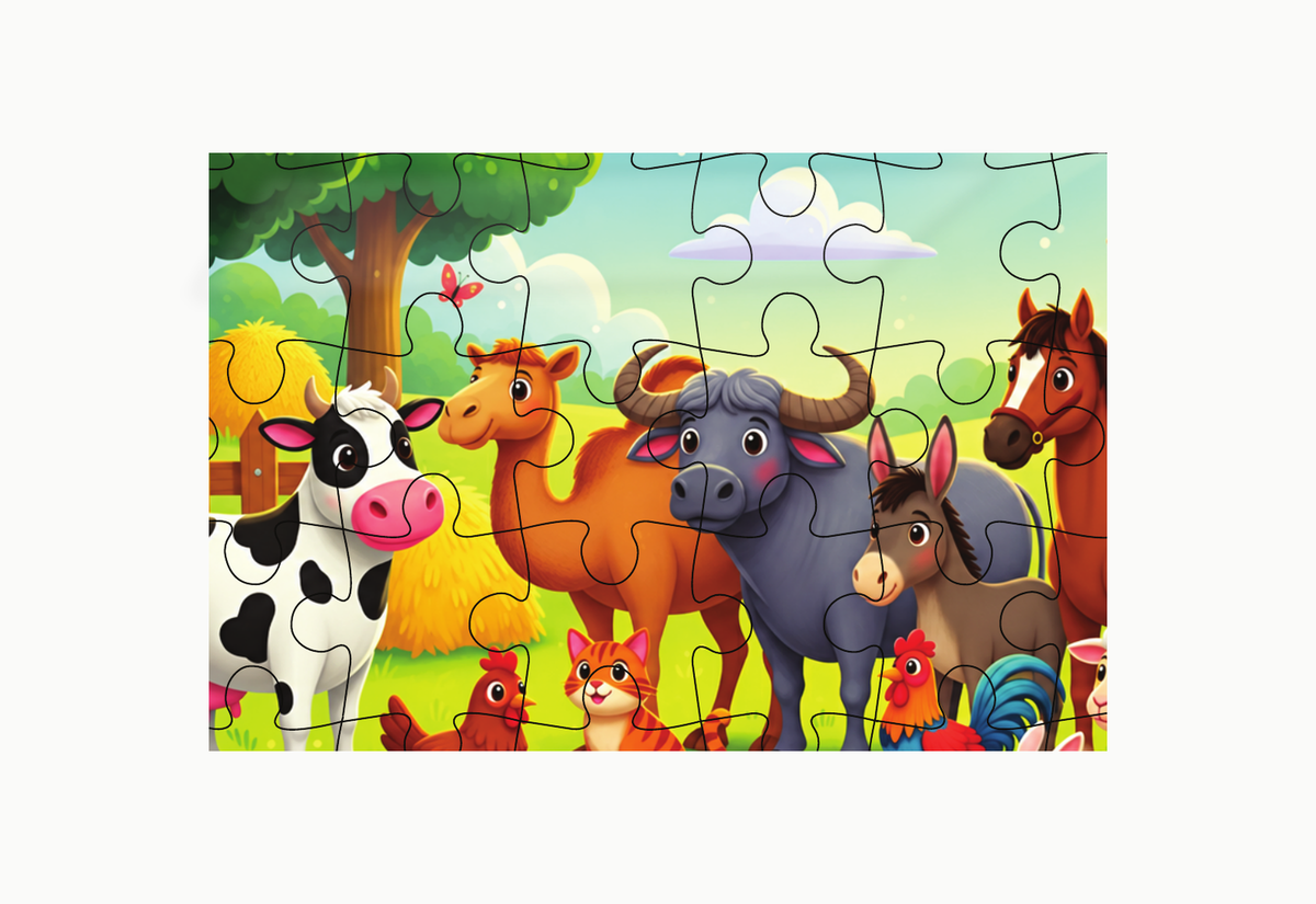 Domestic Animals 54-Piece Jigsaw Puzzle for Kids