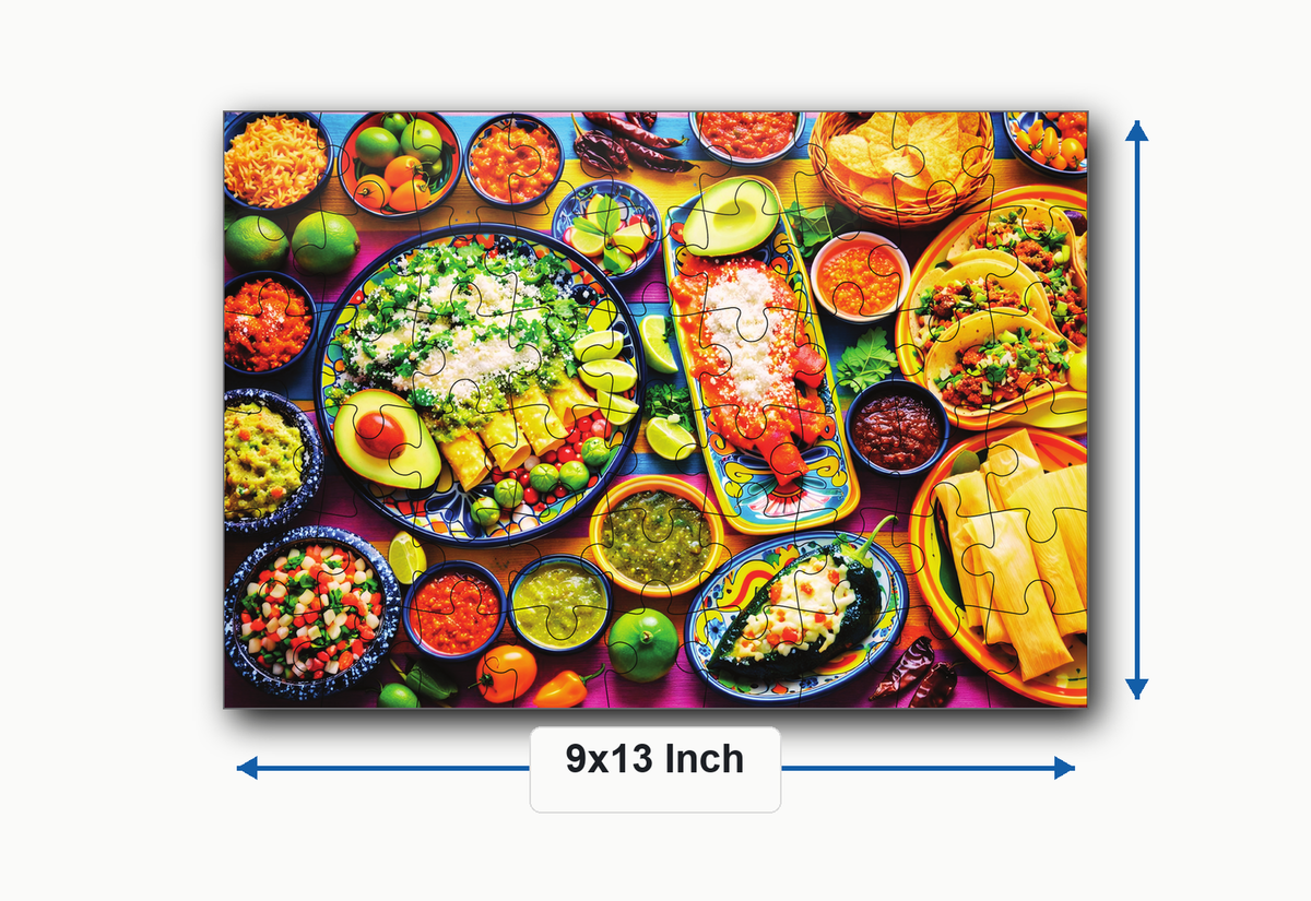 Tasty Treat 54-Piece Mexican Food Jigsaw Puzzle for Kids