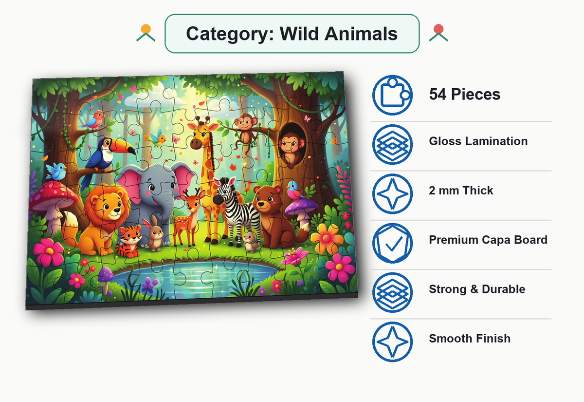 Animals Jigsaw Puzzle for Kids – Educational Learning Puzzle Toy