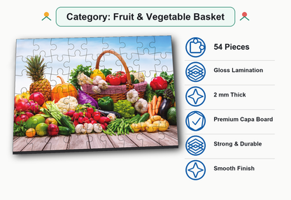 Fruit & Vegetable Basket 54-Piece Jigsaw Puzzle for Kids