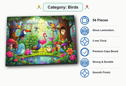 Birds 54-Piece Jigsaw Puzzle for Kids