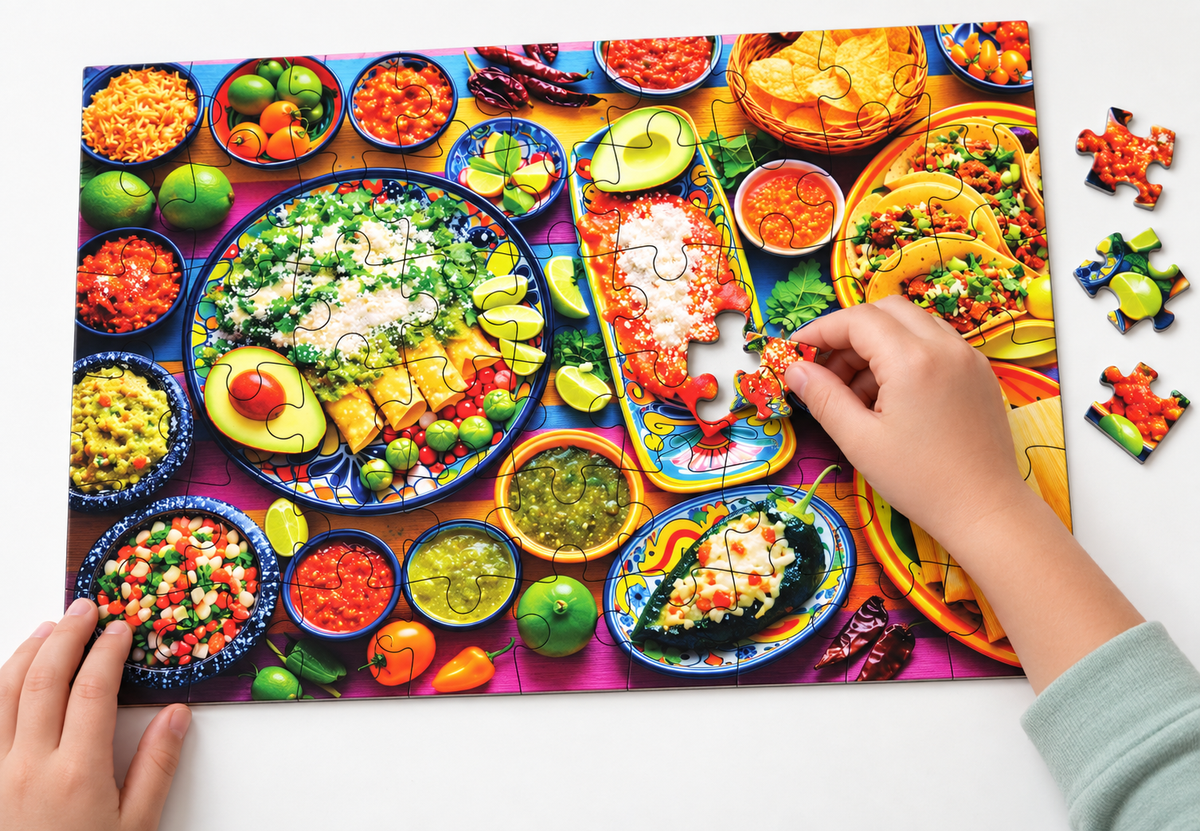 Tasty Treat 54-Piece Mexican Food Jigsaw Puzzle for Kids