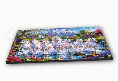 Galloping White Horse Jigsaw Puzzle for Kids – 150 & 300 Pieces
