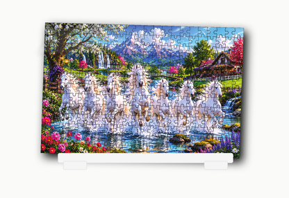 Galloping White Horse Jigsaw Puzzle for Kids – 150 & 300 Pieces