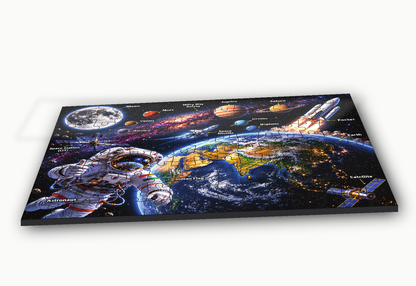 Space Explorer 150-piece jigsaw puzzle for kids - side depth view