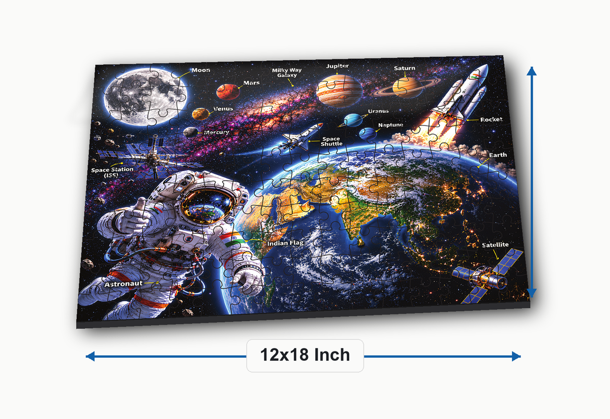 Space Explorer 150-piece jigsaw puzzle for kids - 12 x 18 inch size view