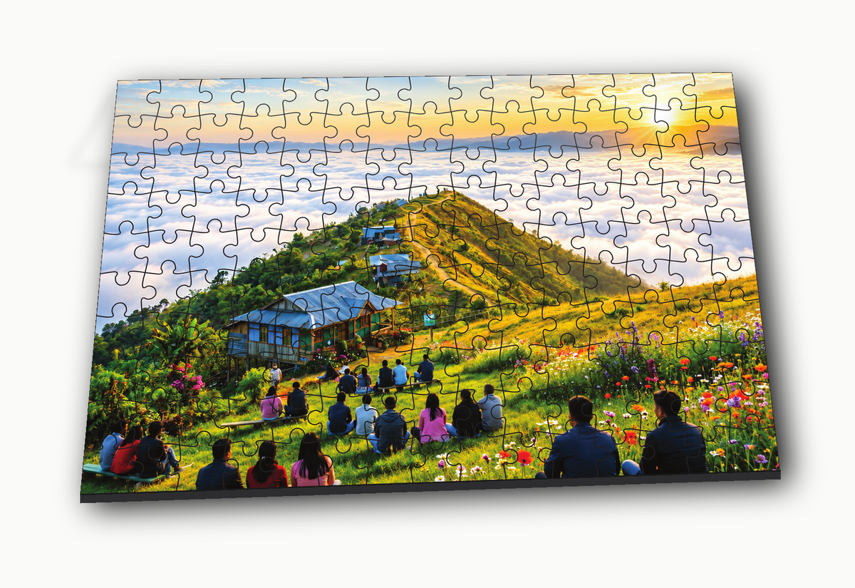 Mountain Landscape 150-piece jigsaw puzzle for kids - angled product view