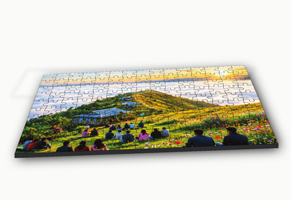 Mountain Landscape 150-piece jigsaw puzzle for kids - side depth view